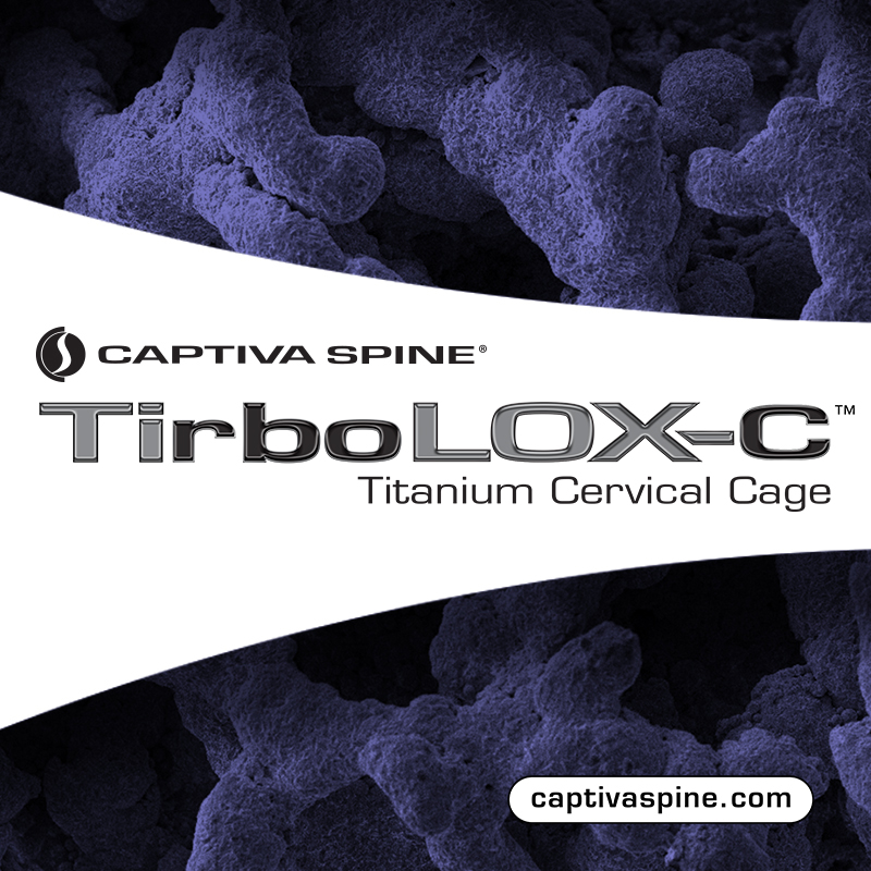 TirboLOX-C™ Titanium Cervical Cages are created using advanced 3D printing technologies to form titanium alloy interbody devices with a dual layer organic structure.