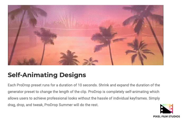Pixel Film Studios - ProDrop Summer - FCPX Plugins