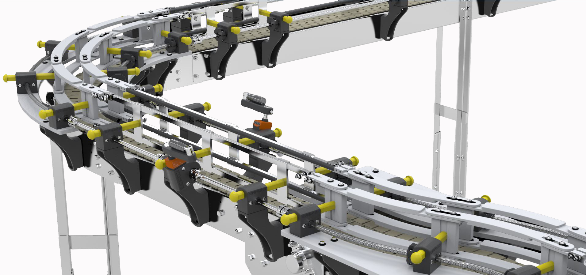 Easy Adjust Rails® system delivers fast, repeatable guide rail adjustment and changeover, without pneumatics or other high maintenance components.