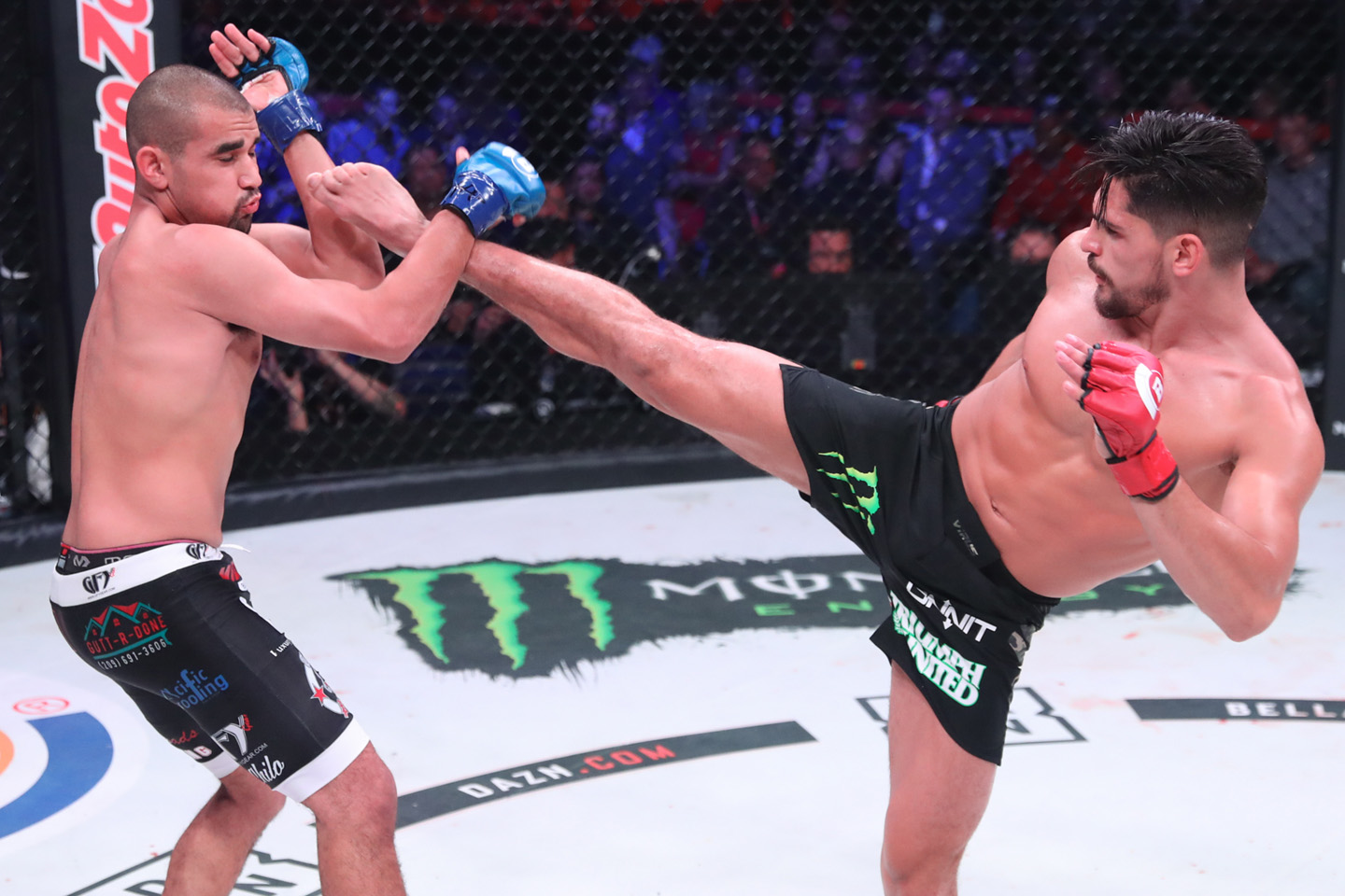 Monster Energy's Gaston Bolanos knocks out Ysidro Gutierrez in the featherweight bout at Bellator 206