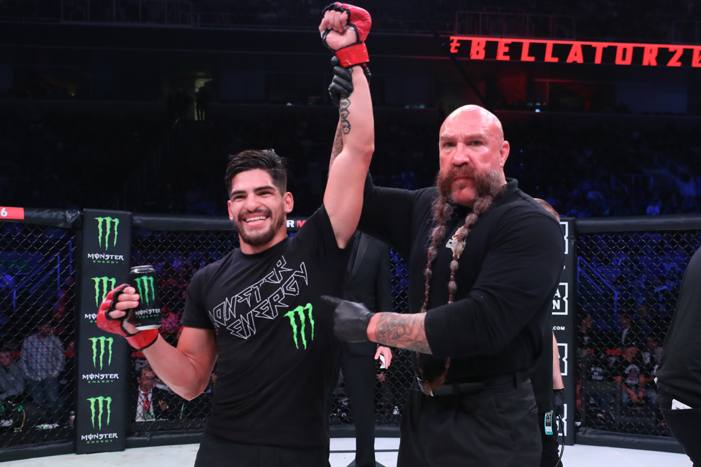 Monster Energy's Gaston Bolanos knocks out Ysidro Gutierrez in the featherweight bout at Bellator 206