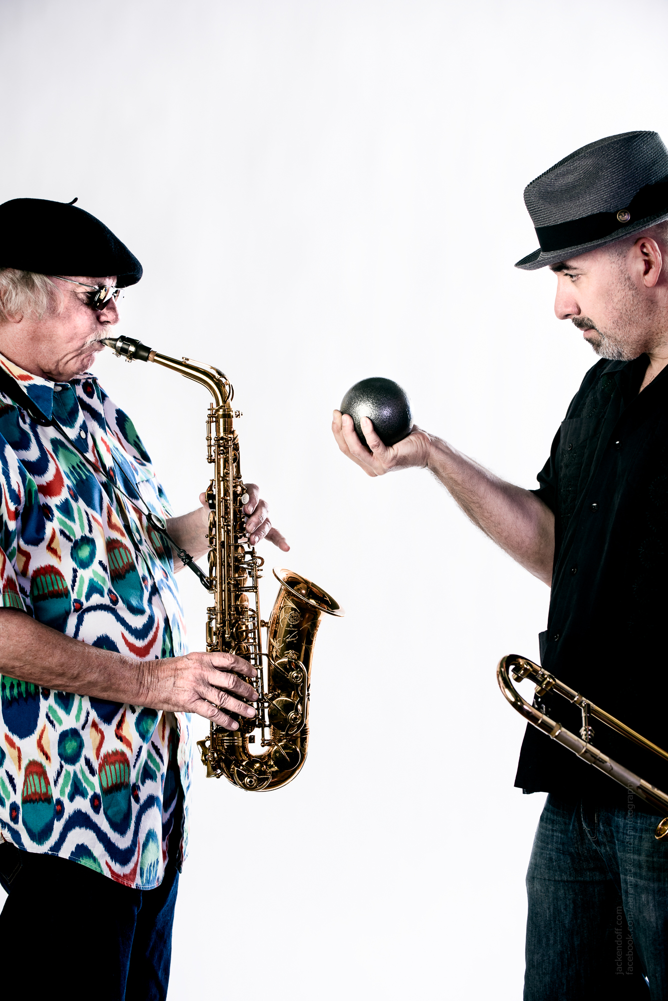 Richie Cole and trombonist Reggie Watkins, his frontline partner on "Cannonball." (Photo: Aaron Jackendoff)