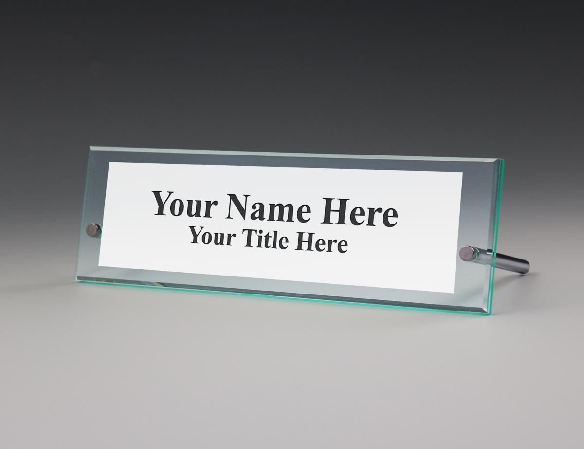 Glass Green Acrylic Executive Name Plate