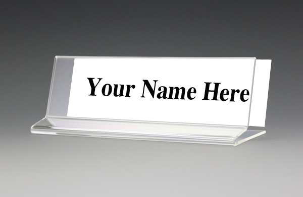 Clear Acrylic Slanted Office Name Plate Holder