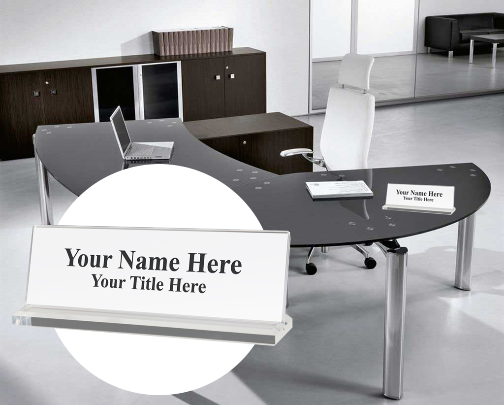 Two-Piece Acrylic Desk Name Plate
