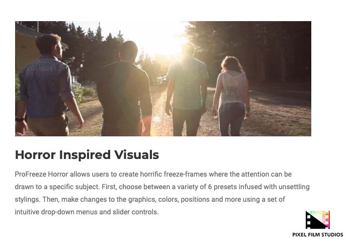 Pixel Film Studios - ProFreeze Horror - FCPX Plugins