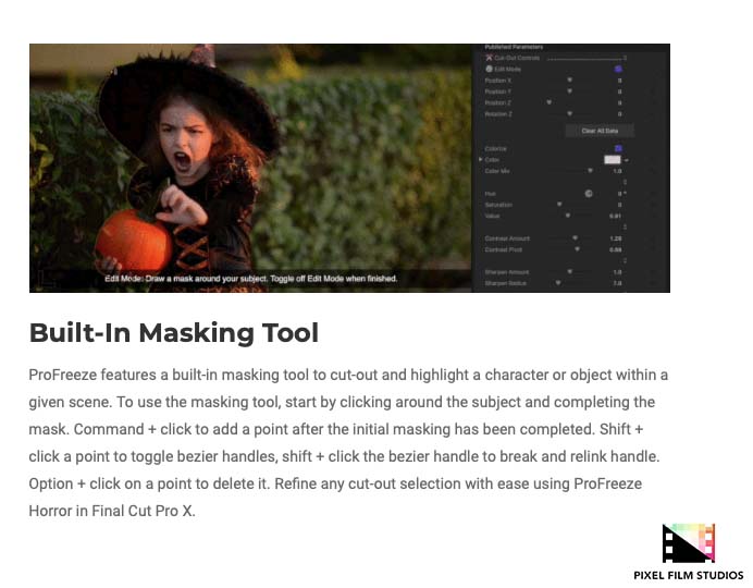 Pixel Film Studios - ProFreeze Horror - FCPX Plugins