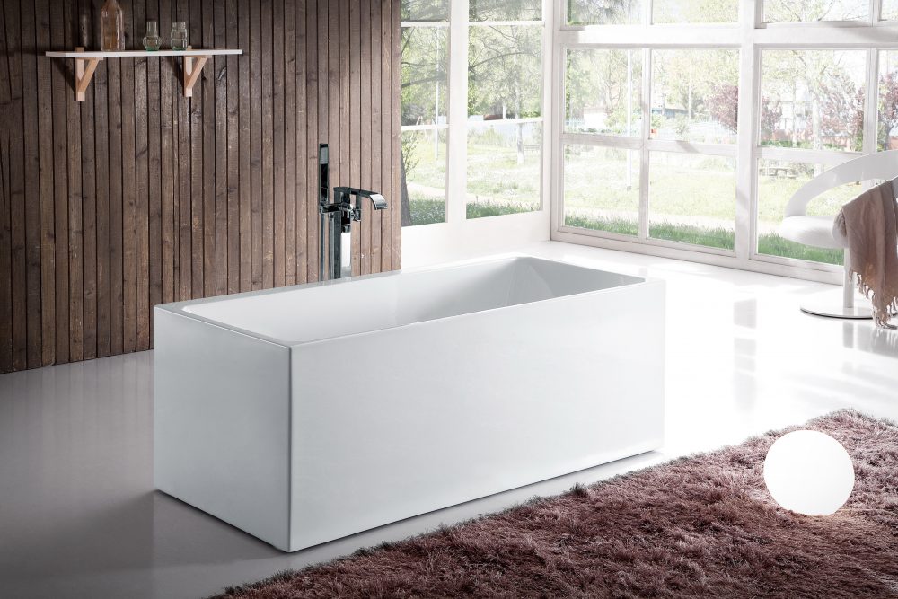 Acrylic Freestanding Rectangular Therapeutic Air Massage Bathtub