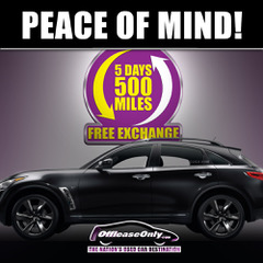 Off Lease Only offers a 5 day/500 mile free exchange for added peace of mind