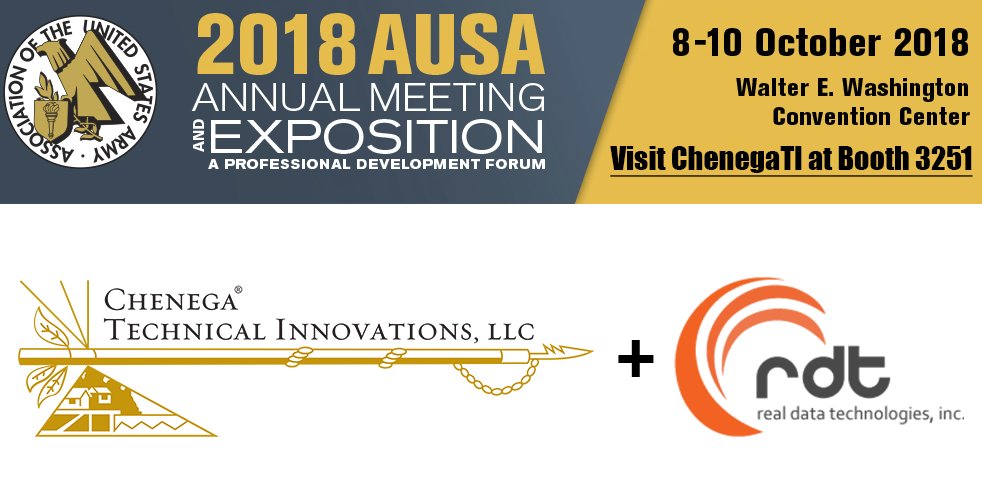 Real Data Technologies, Inc. will be attending the Association of the United States Army’s 2018 Annual Meeting, October 10th, 2018, at the Walter E. Washington Convention Center, together with Chenega