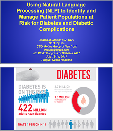 James M. Maisel Co-Chair 5th World Diabetic Congress, Prague presentations on on diabetes and diabetic retinopathy