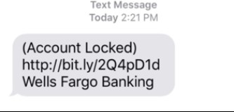 Banking Scam SMS Example