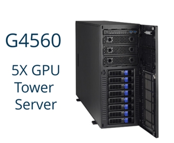 The new G4560 5xGPU tower server is ideal for high-performance computing, artificial intelligence, deep learning, and massively parallel computing environments