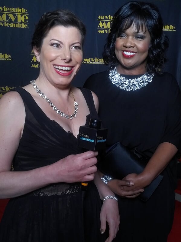 Cindy Ashton interviewing CeCe Winans at the MovieGuide Awards.