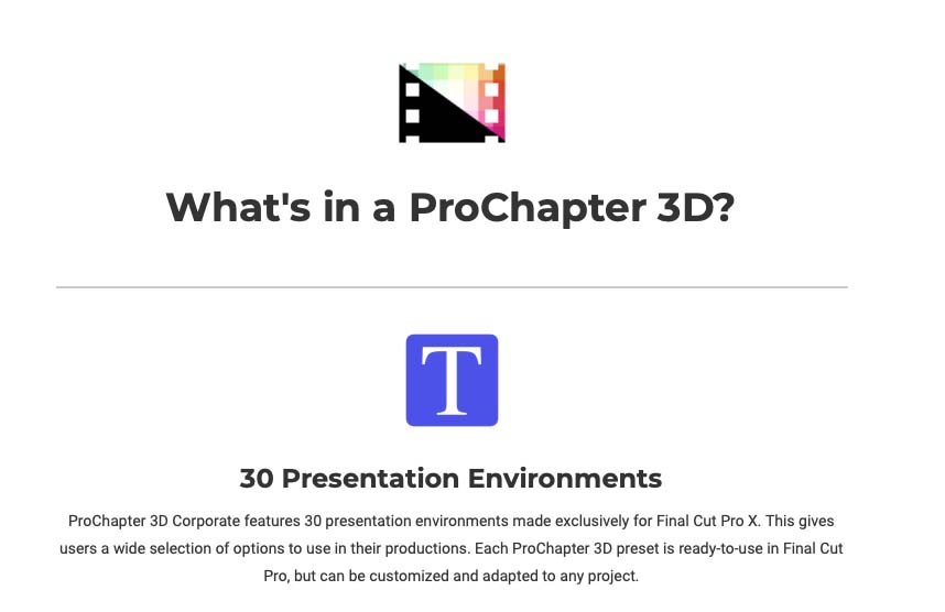 Pixel Film Studios - ProChapter 3D Corporate - FCPX Plugins