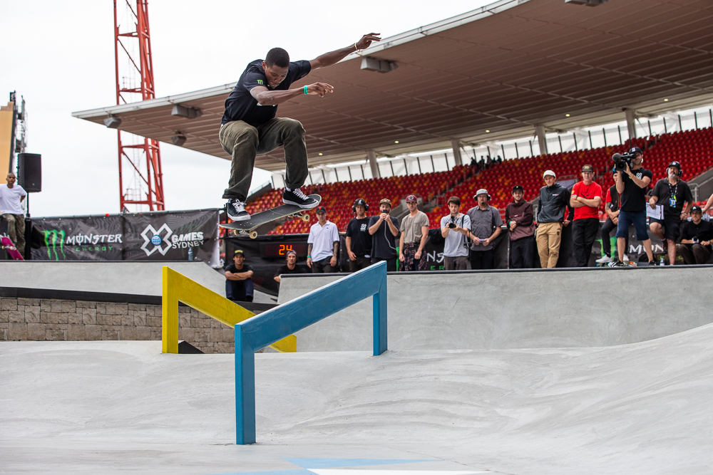 Monster Energy's Ishod Wair Competed in Skateboard Street at X Games Sydney 2018