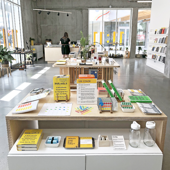 The store offers modern stationary, desk tools and home organization goods curated around the science and psychology of productivity, goals and happiness.