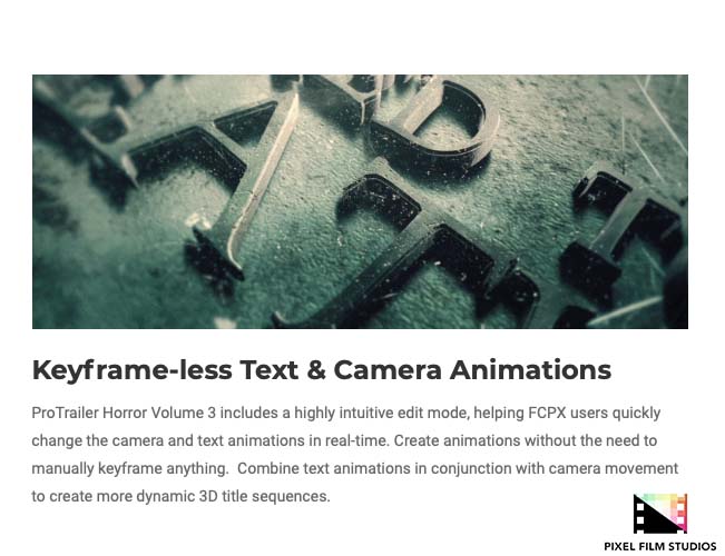 Pixel Film Studios - ProTrailer Horror Volume 3 - FCPX Plugins
