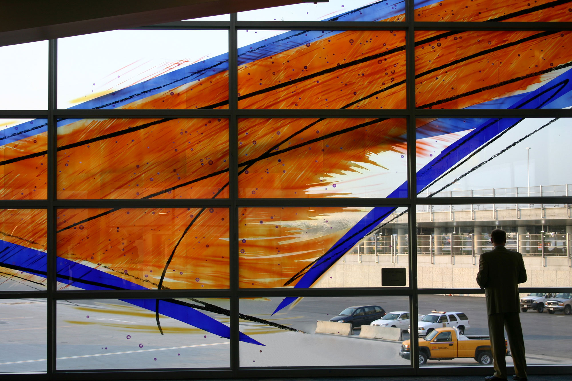 Windows made of Bendheim's Lamberts® mouth-blown glass at the Baltimore/Washington International Airport.