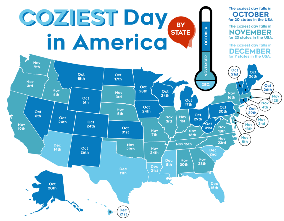 Coziest Day of the Year (in each state)