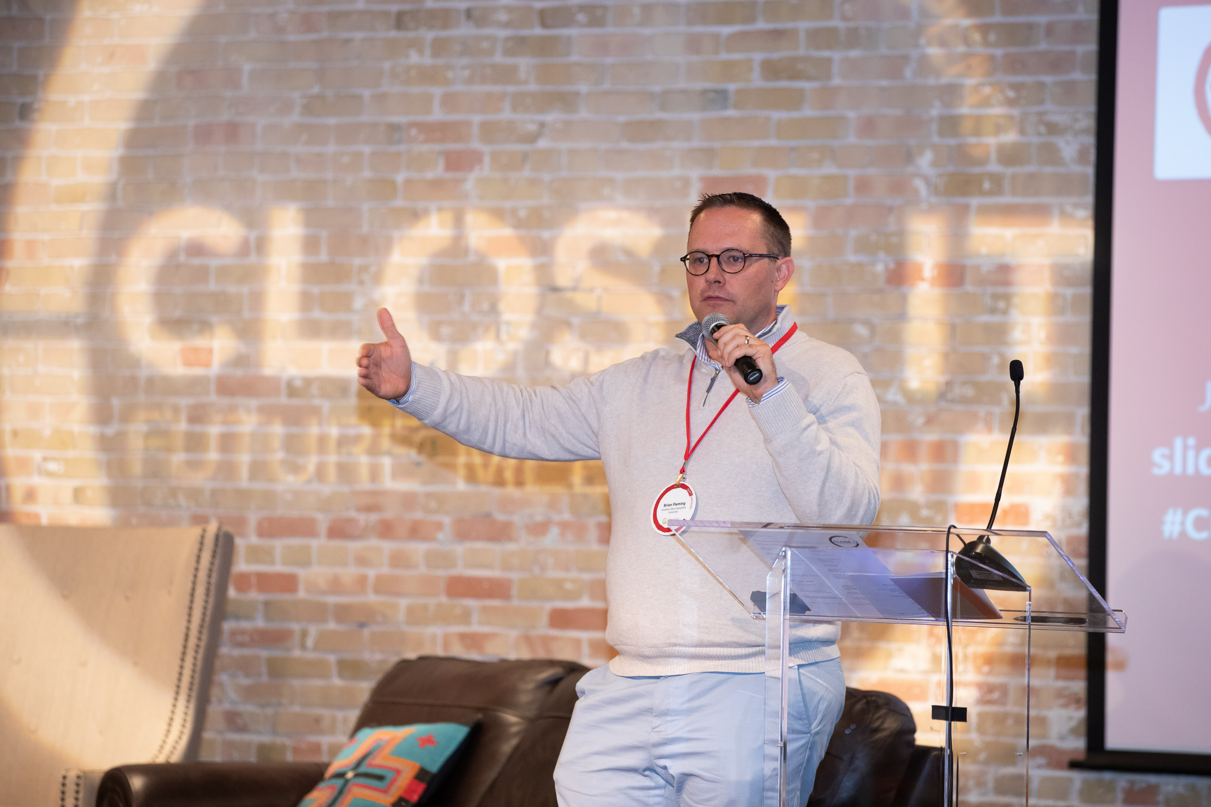 Brian Fleming of SNUH's Sandbox Collaborative on stage at the Close It Summit: Future Meets Now in Austin, Texas on October 16, 2018