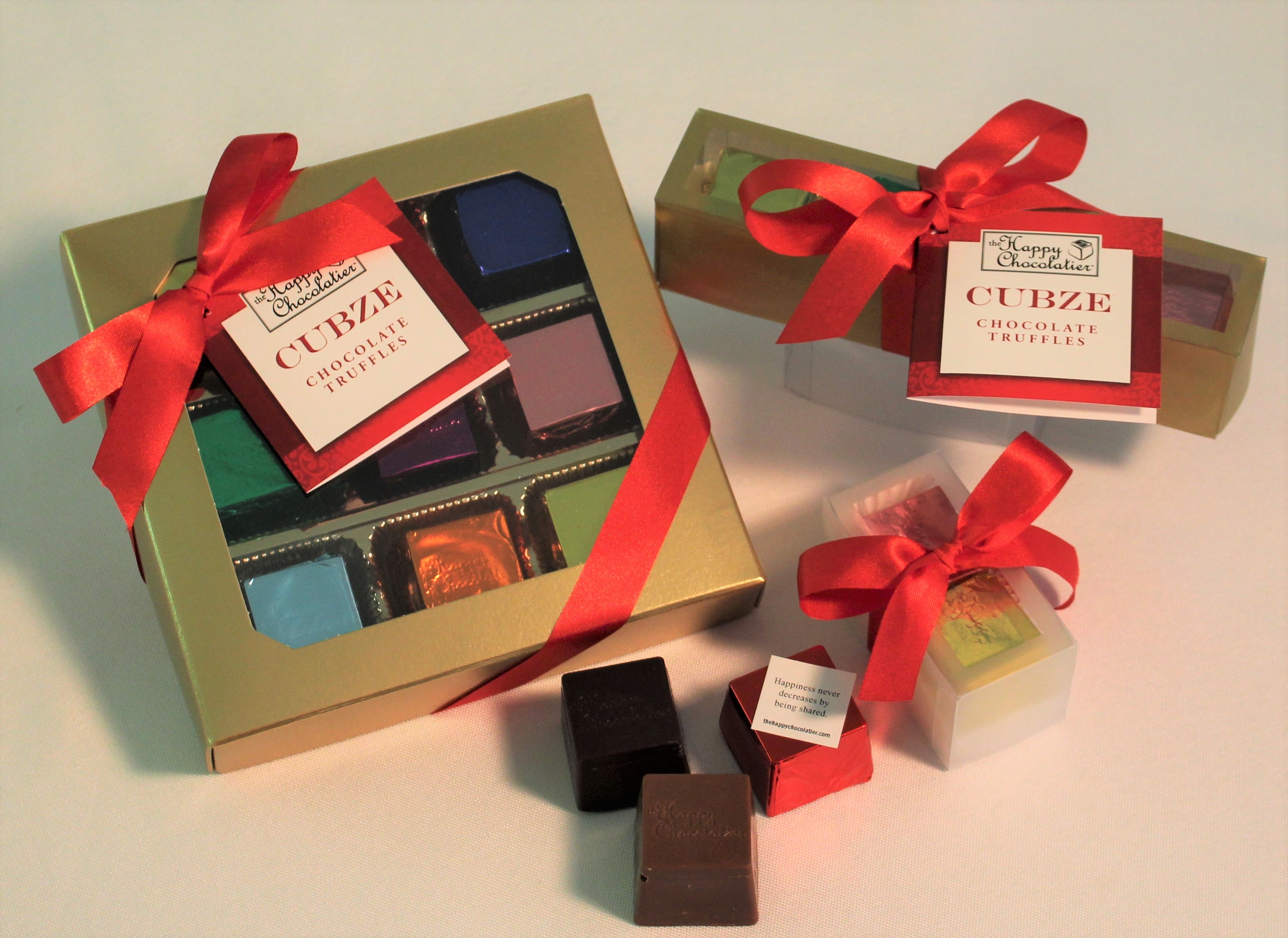 Holiday Gift Box Collection of Chocolate Truffle Cubze