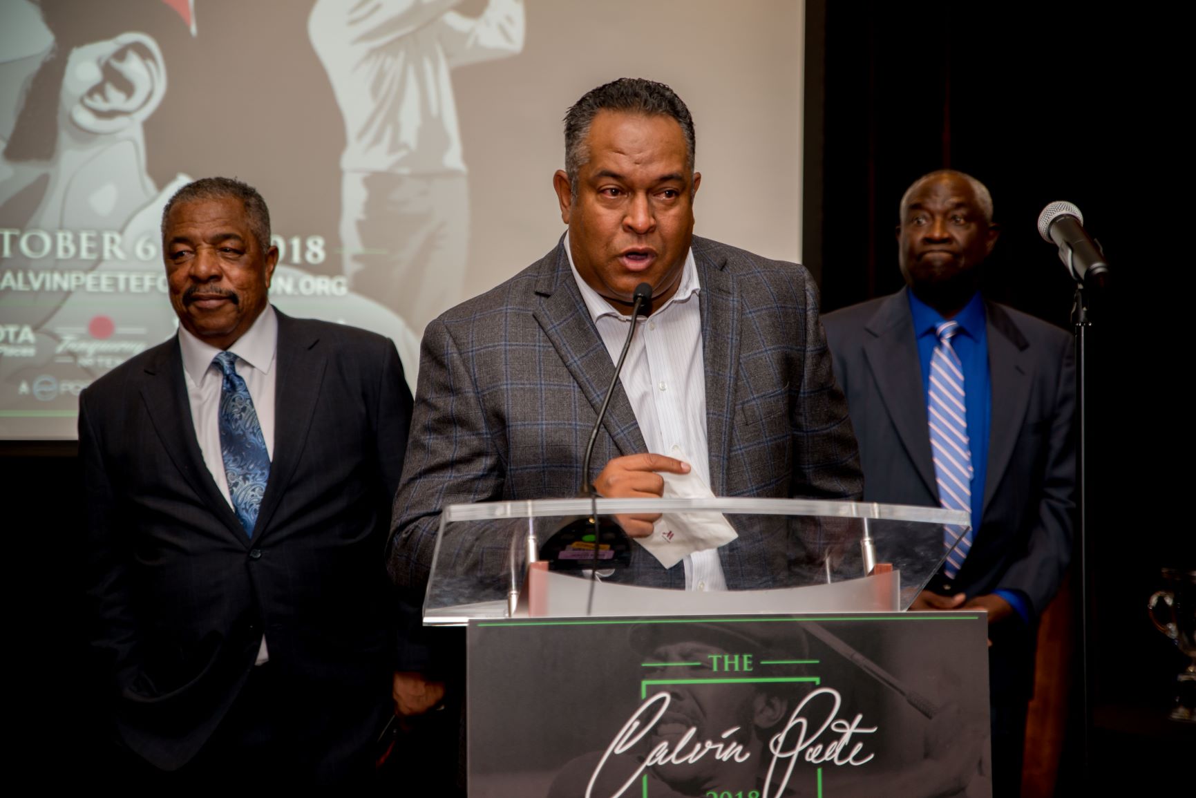 Father of Cameron Champ, Jeff Champ, speaks at The 2018 Calvin Peete Awards at The Marriott Buckhead Atlanta on October 6th