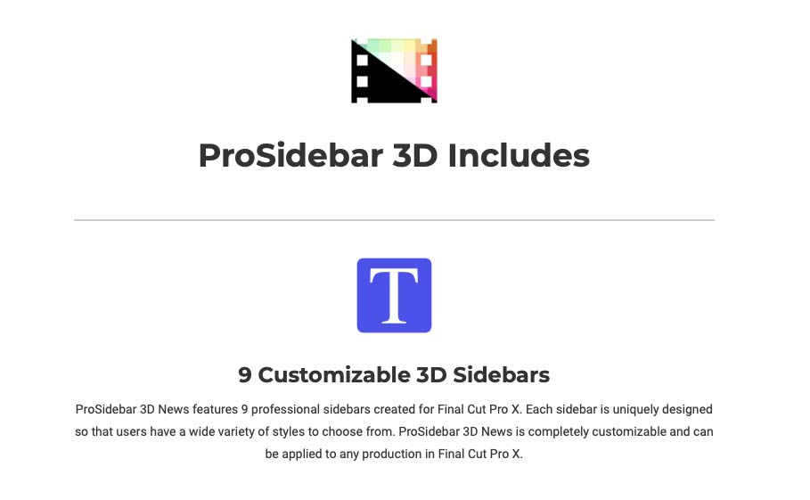 Pixel Film Studios - ProSidebar 3D News - FCPX Plugins