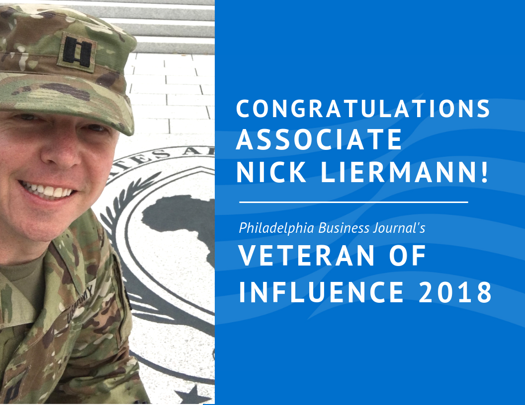 Attorney Nick Liermann named a Veteran of Influence 2018 by Philadelphia Business Journal.