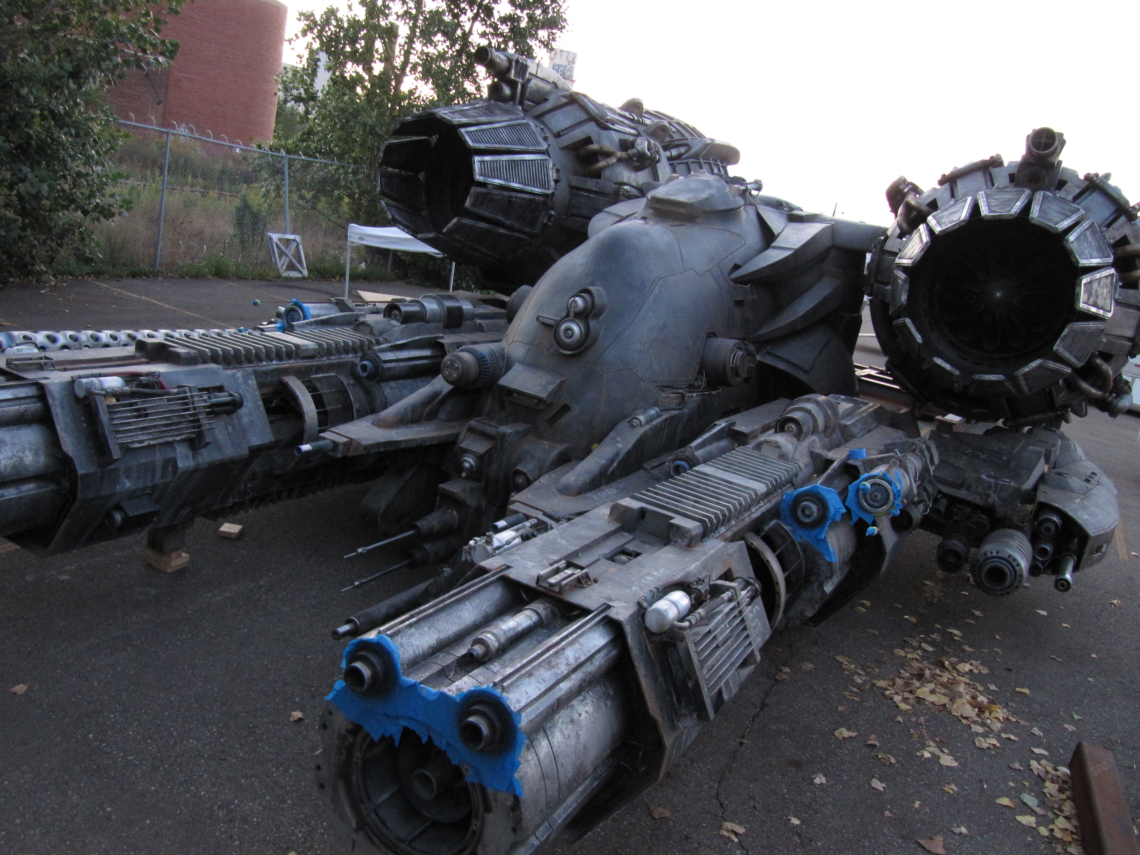 Transformers® Hollywood film franchise spaceship prepares for filming.