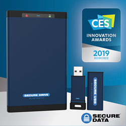 At the CES 2019 Innovation Honoree Awards SecureUSB® BT and SecureDrive® BT have received an Honoree Award in two categories.