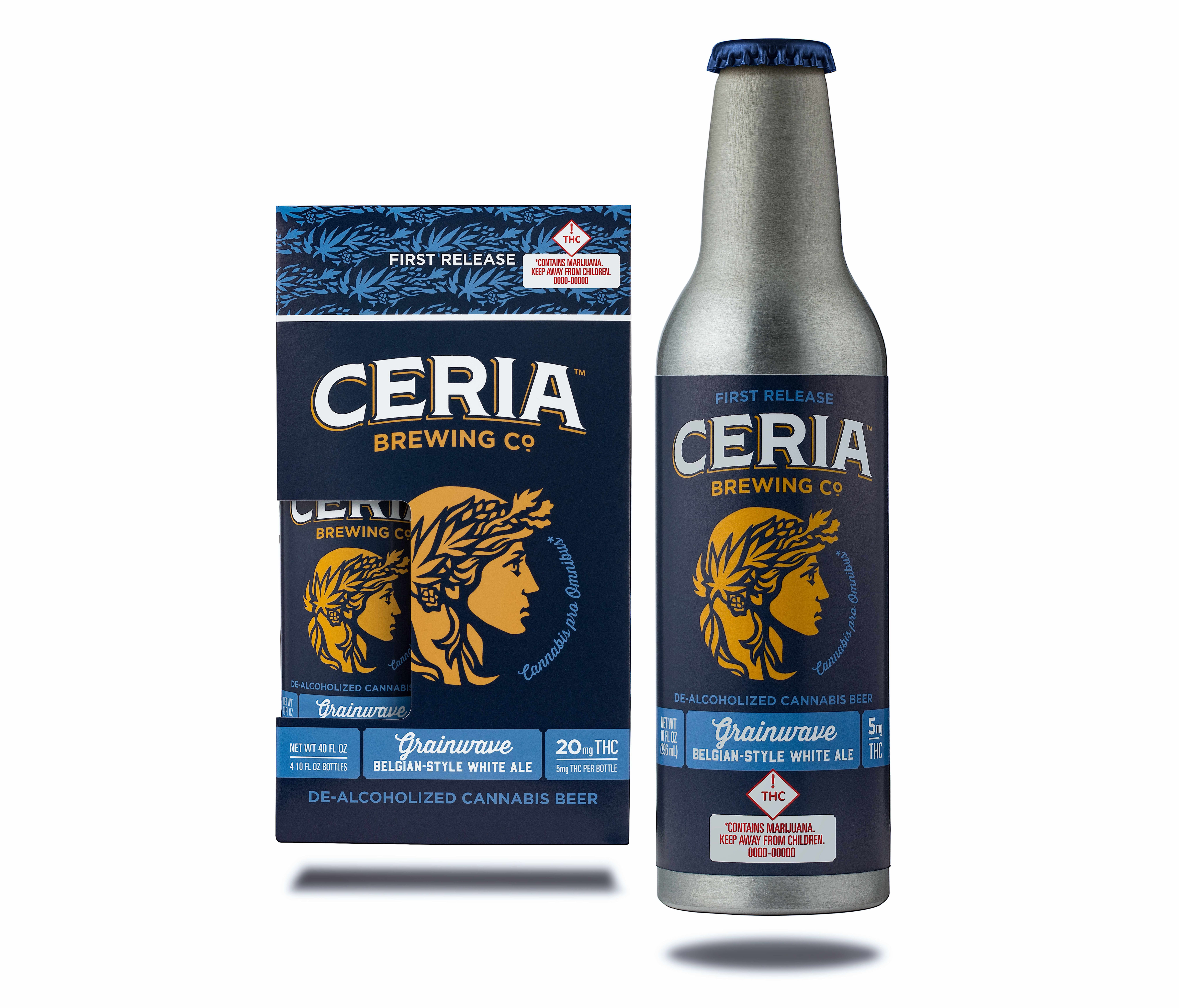 CERIA Grainwave Belgian-Style De-alcoholized White Ale infused with THC