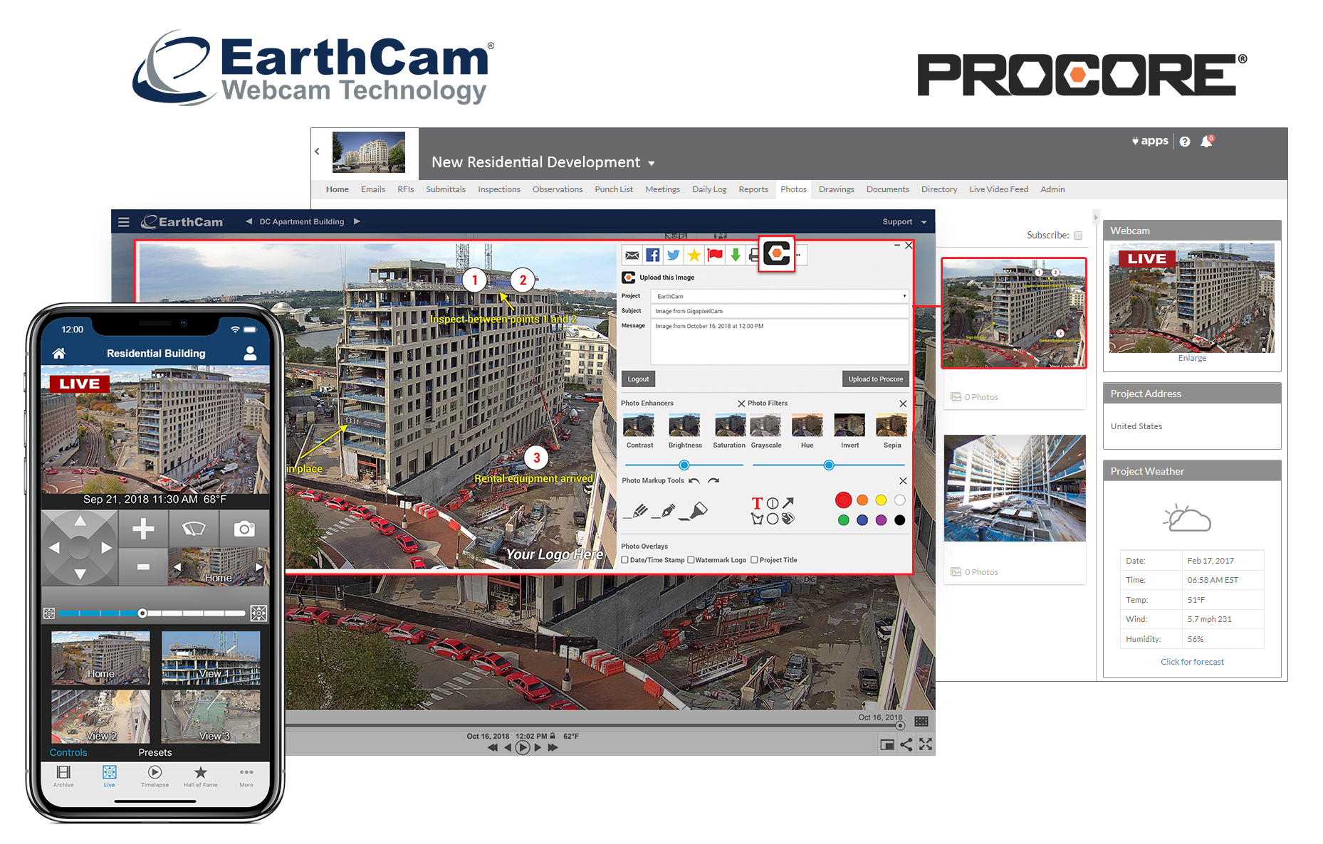 EarthCam's Procore integration continues to deliver valuable visual information for a successful project management process.
