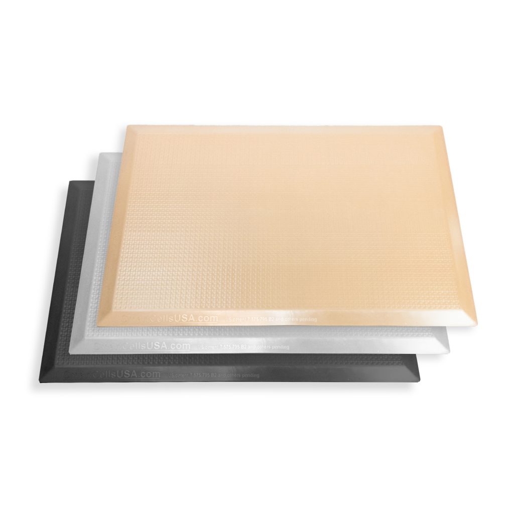 The All-New SmartCells SlimLine anti-fatigue mat is available in Black, Grey, and Light Brown to best suit your needs.