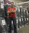 Scott Smalling with Relief Beds before shipping to North Carolina