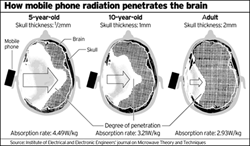 The younger the child, the more radiation can affect the brain