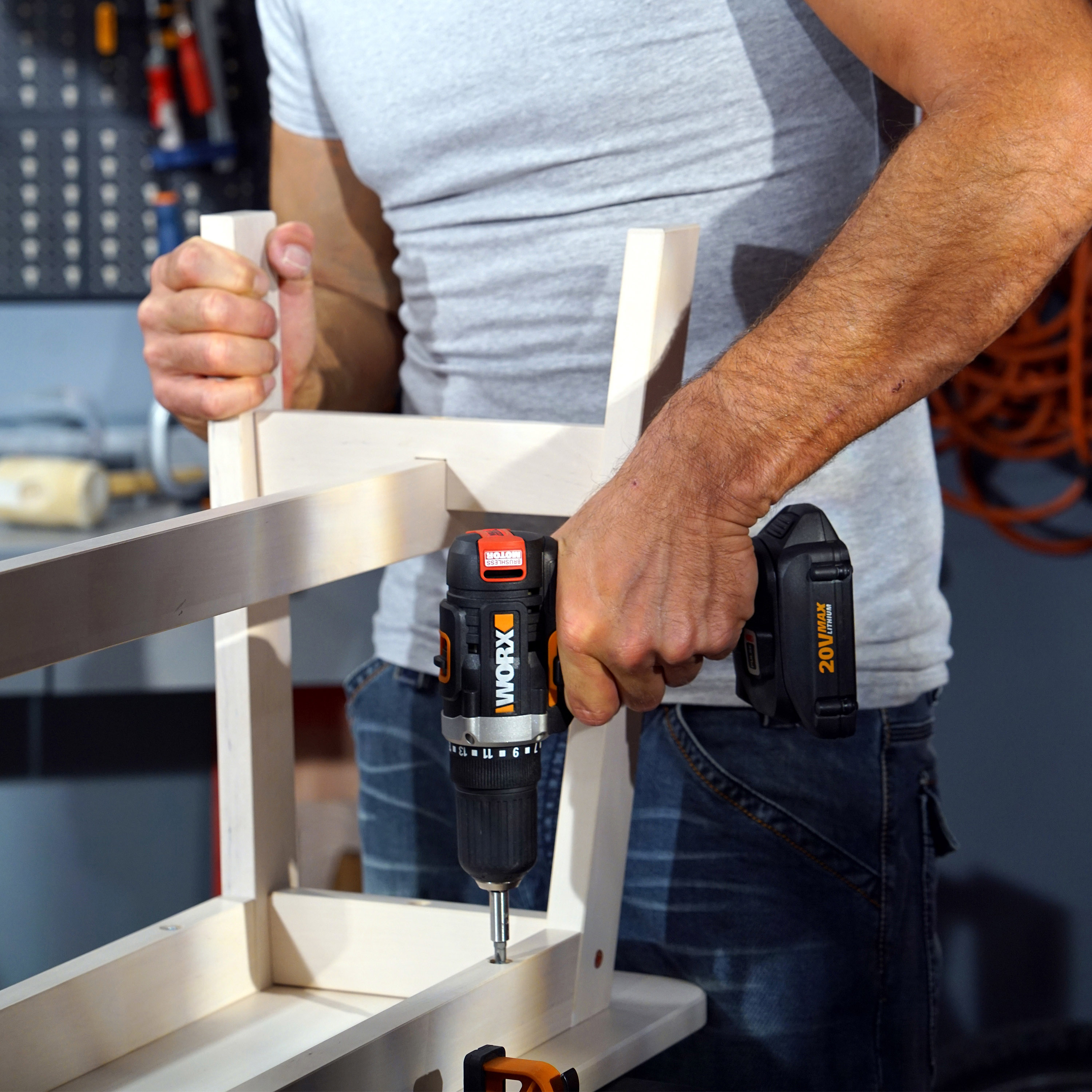 WORX 20V Brushless Drill & Driver is handy for completing everyday tasks, such as assembling or repairing furniture.