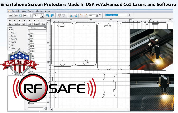 Laser cutting software for rf safe screen protectors