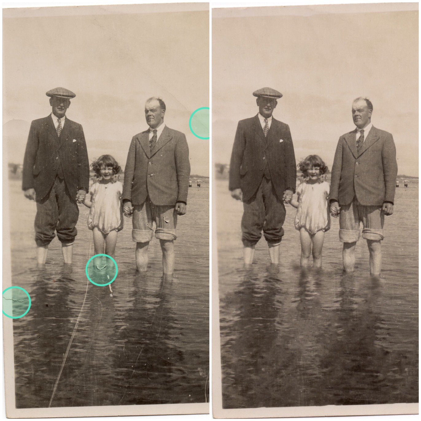 Vintage family photo is restored