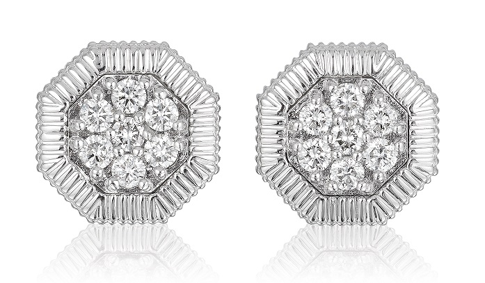Octanight Earrings in 18K white gold with diamonds