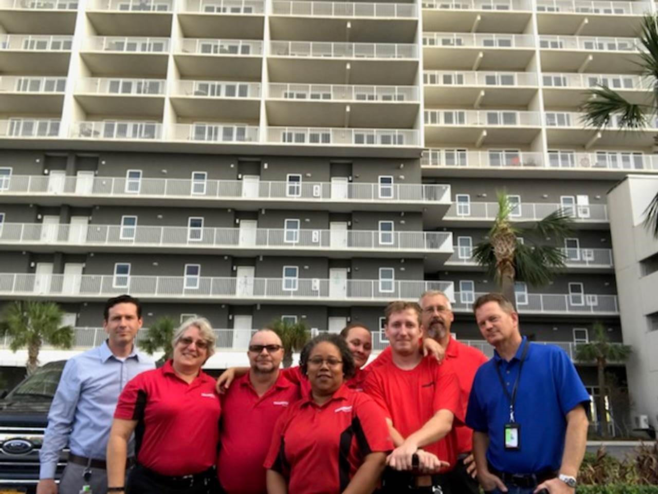 Part of Woodard's Large Loss Catastrophe Team on site in Panama City, Florida.
