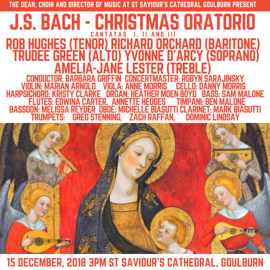 Bach Christmas Oratorio Flyer Square 15 December Goulburn St Saviour's Cathedral