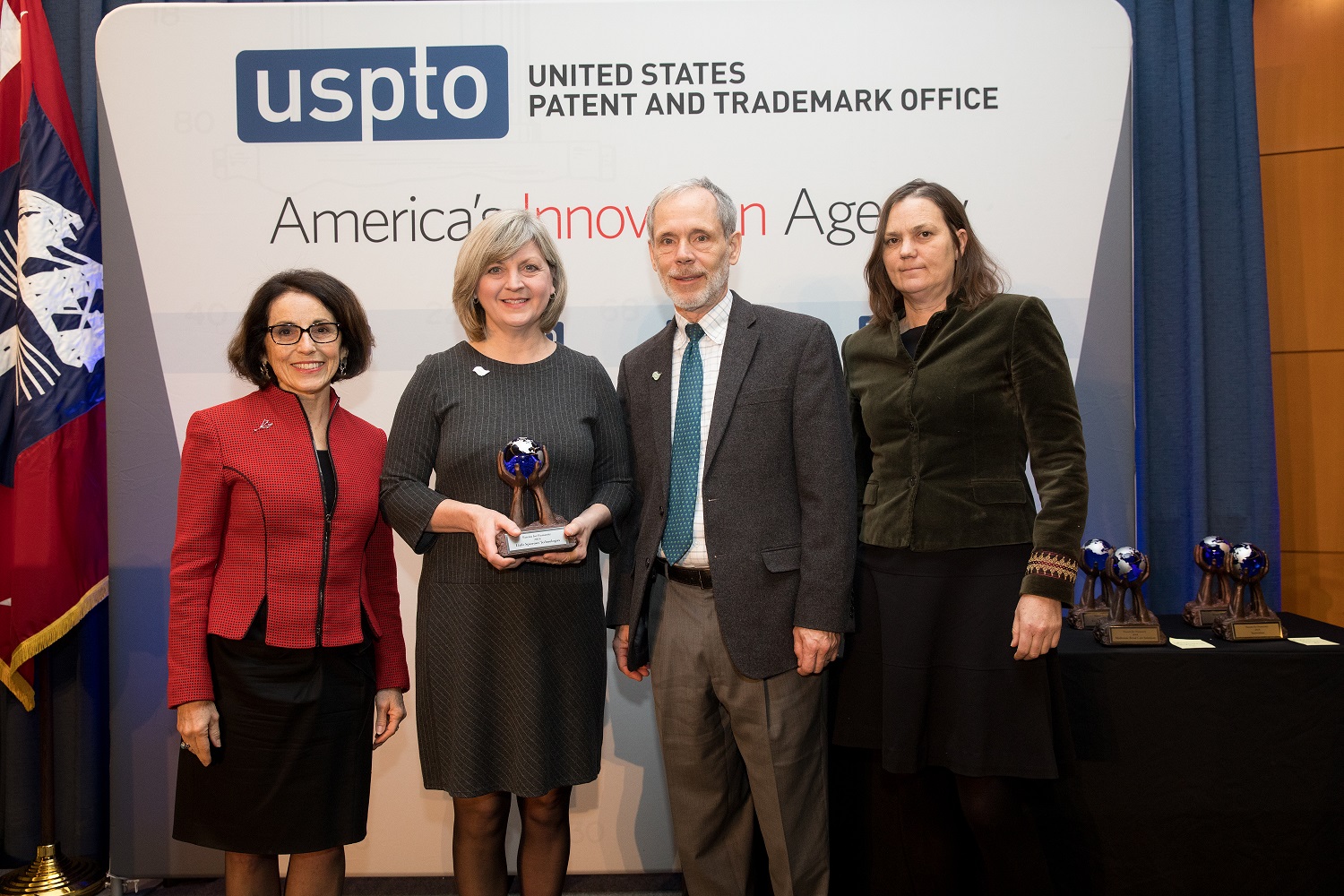 Little Sparrows Technologies co-founders Donna Brezinski, MD and Gary Gilbert, MD with Karin Ferriter, Deputy Chief Policy Officer, Office of Policy and International Affairs, USPTO.