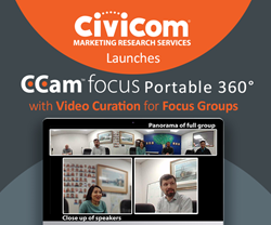 Civicom Launches CCam focus portable 360 with video curation for focus group discussions for market research