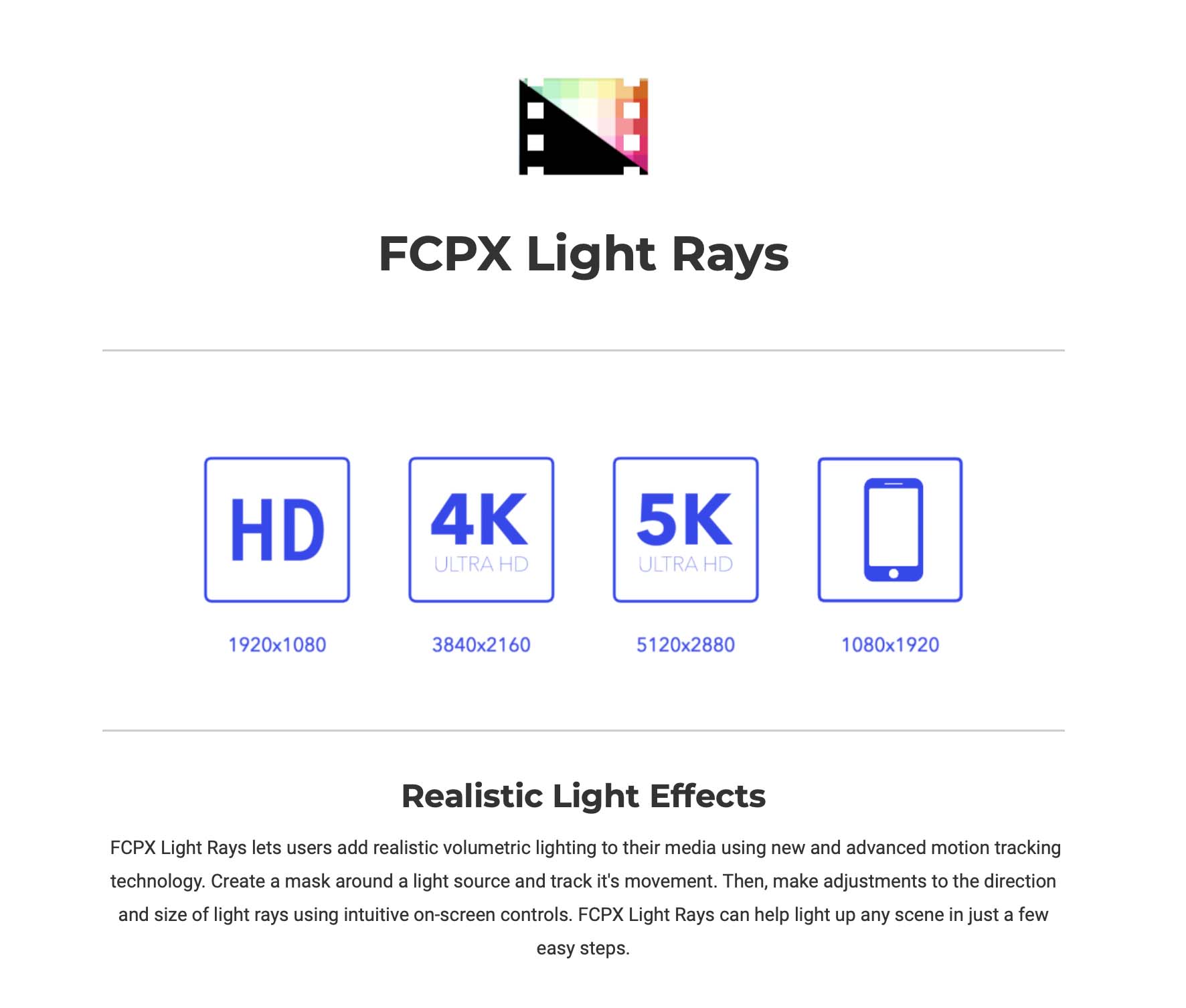 Pixel Film Studios - FCPX Light Rays - FCPX Plugins