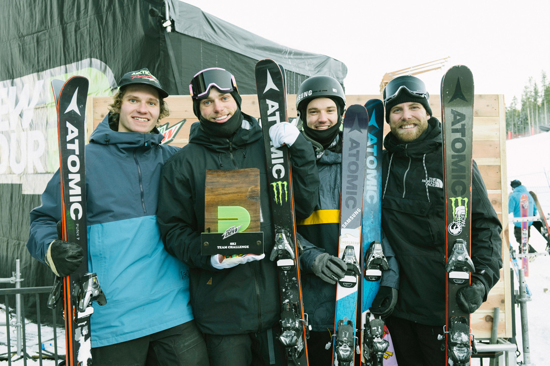 Team Atomic Takes First Place in the Team Challenge with Monster Energy athlete Gus Kenworthy at the Dew Tour Breckenridge