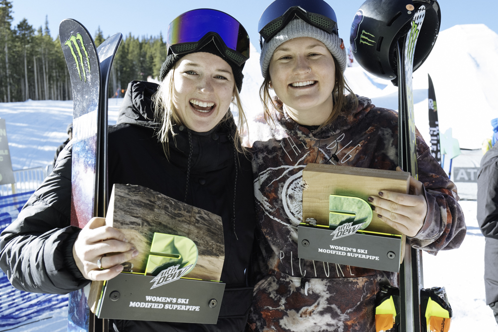 Monster Energy's Cassie Sharpe and Devin Logan Take Second and Third in the Women's Modified Superpipe at Dew Tour Breckenridge