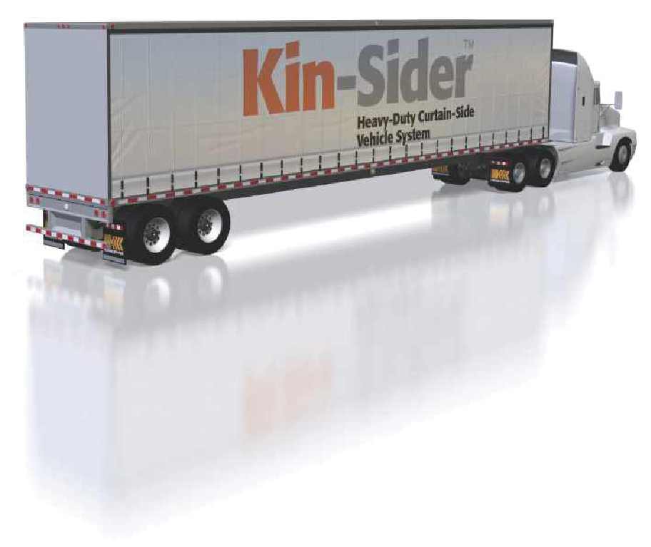 The Kin-Sider replaces traditional curtain-side systems commonly used on heavy-duty trailers and employs familiar fasteners at the bottom of the curtain side.