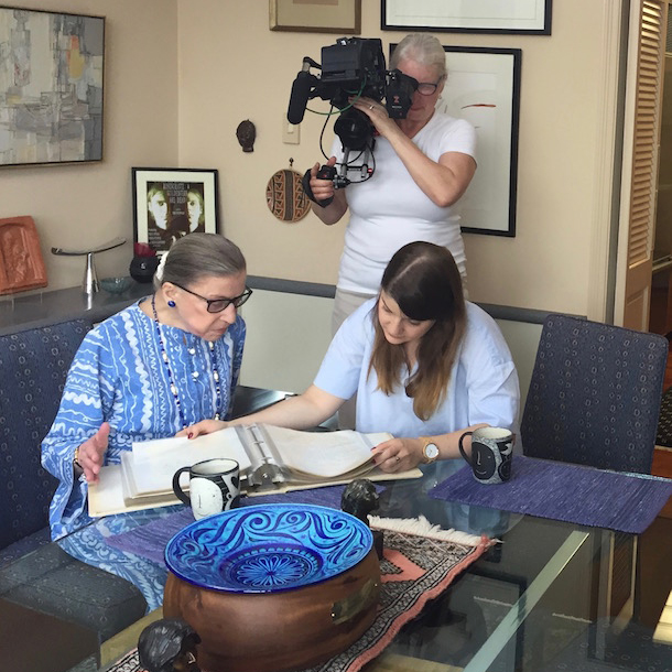 "RBG" being shot by New York Film Academy Instructor Claudia Raschke. U.S. Supreme Court Justice Ruth Bader Ginsburg pictured left.