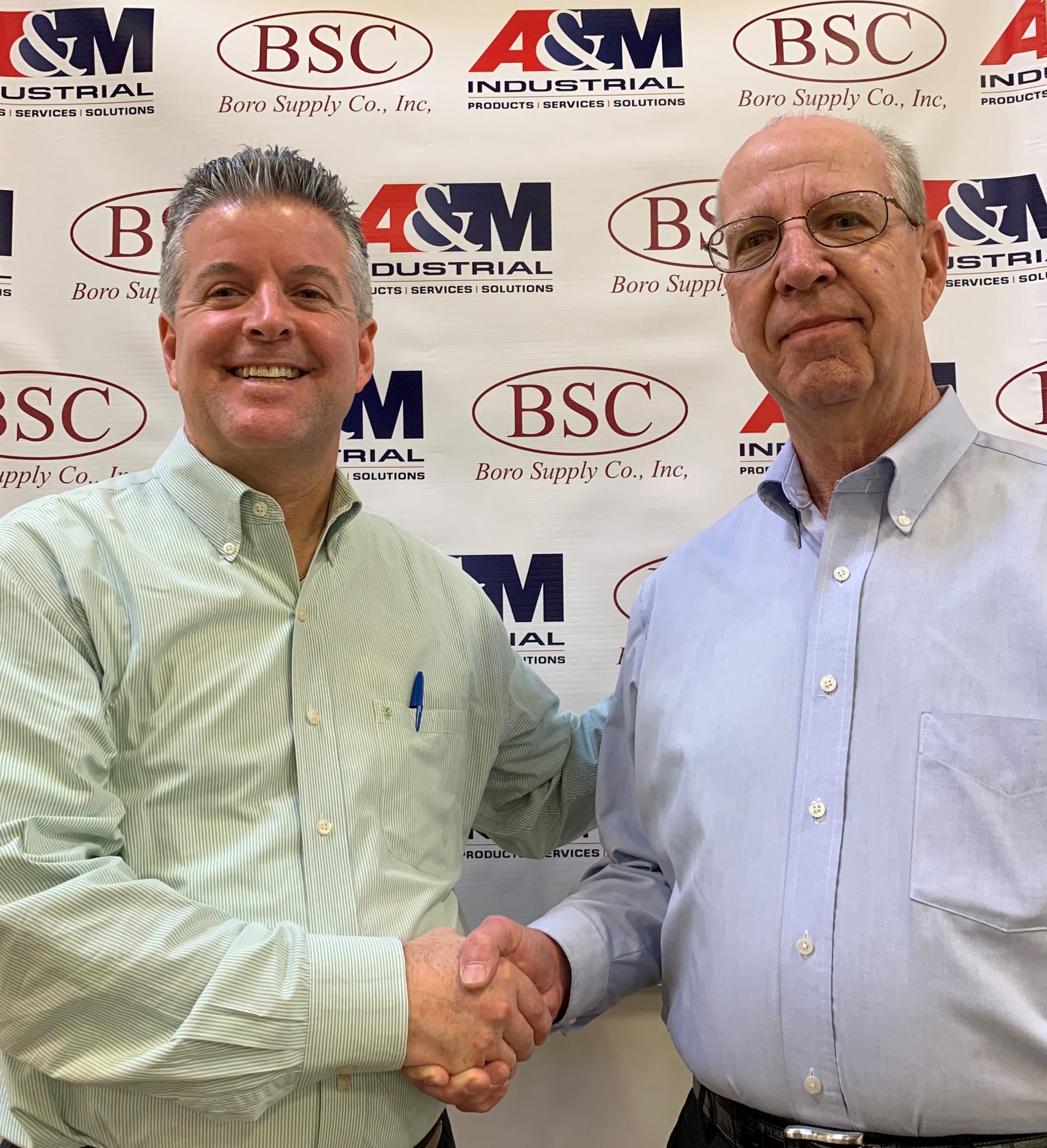 Pictured (l to r) David Young, President A&M Industrial, Stanley Romanek of Boro Supply